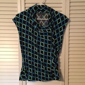 Asymmetrical draped neckline VC shirt